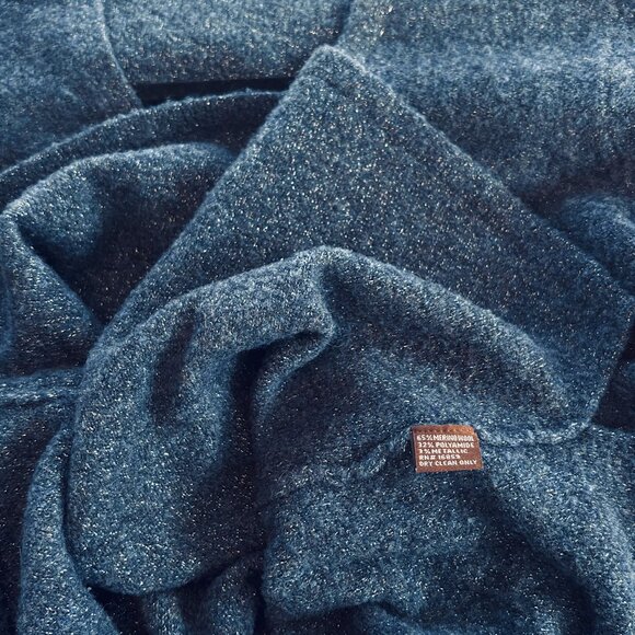 J. Mclaughlin ‘Alice” Metallic Blue Merino Wool Sweater - Picture 7 of 7